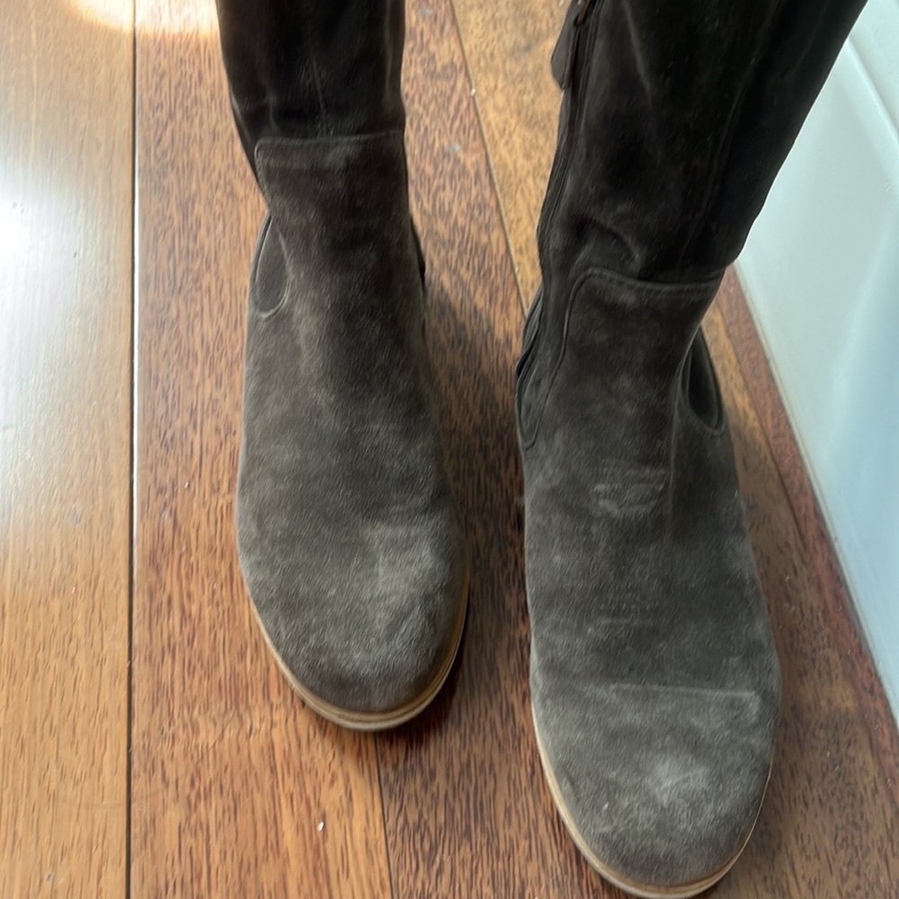 Prada | Brown Suede Tall Boots 36.6 Leather - Picture 10 of 11